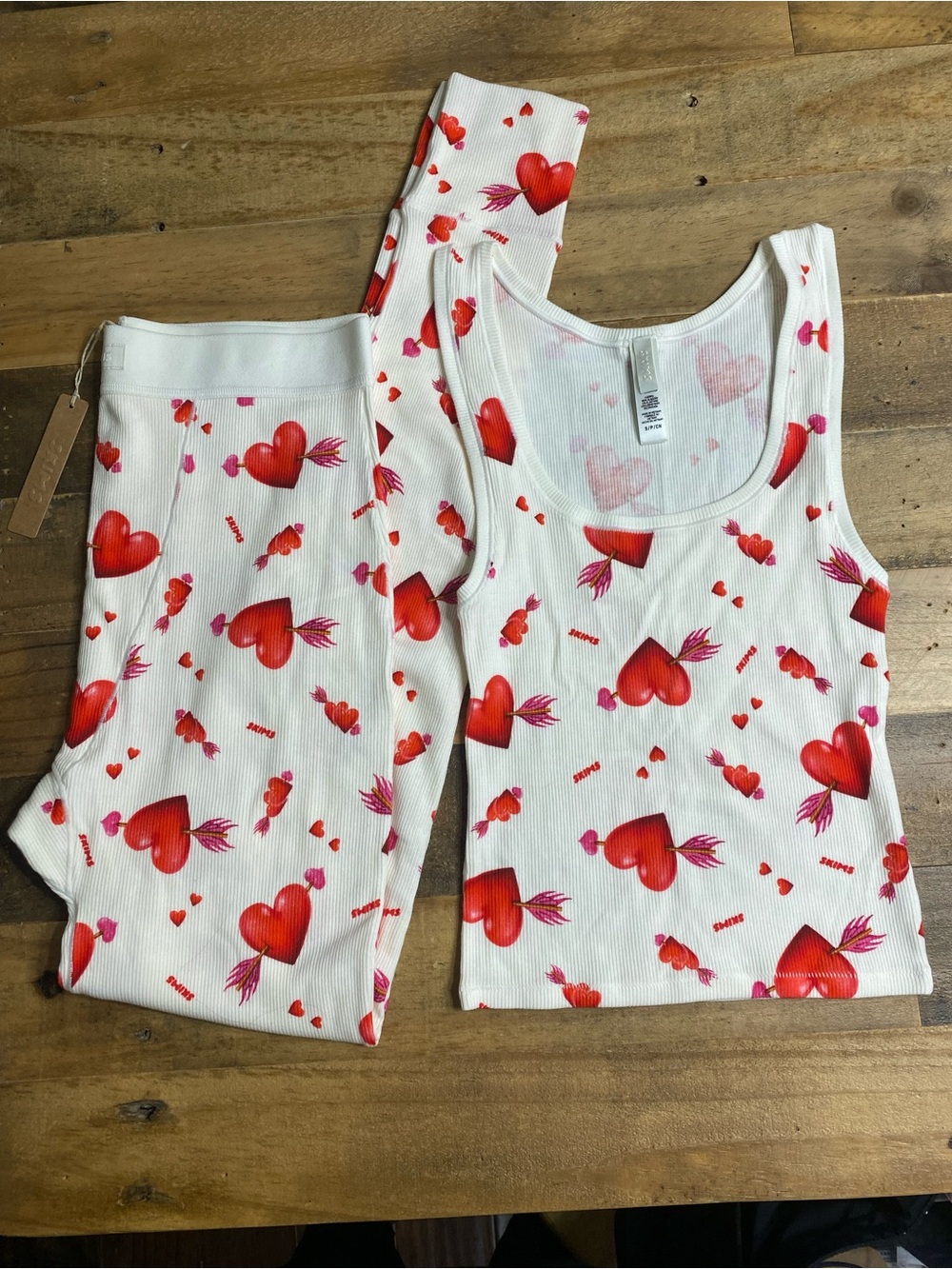 SKIMS Marble Heart and Arrows Limited Edition PJ Lounge Set